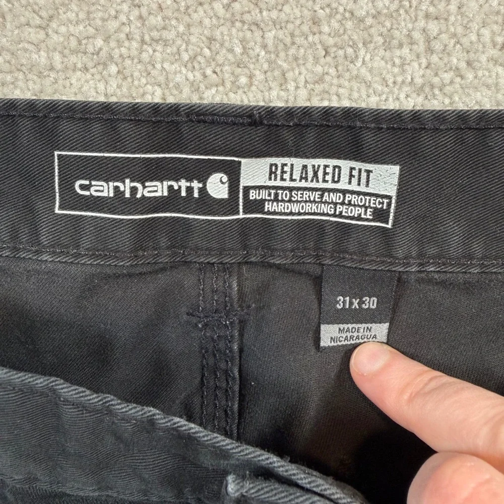 Carhartt Relaxed Fit Twill Utility Work Pant Mens 31x30 Black B324-BLK Carpenter